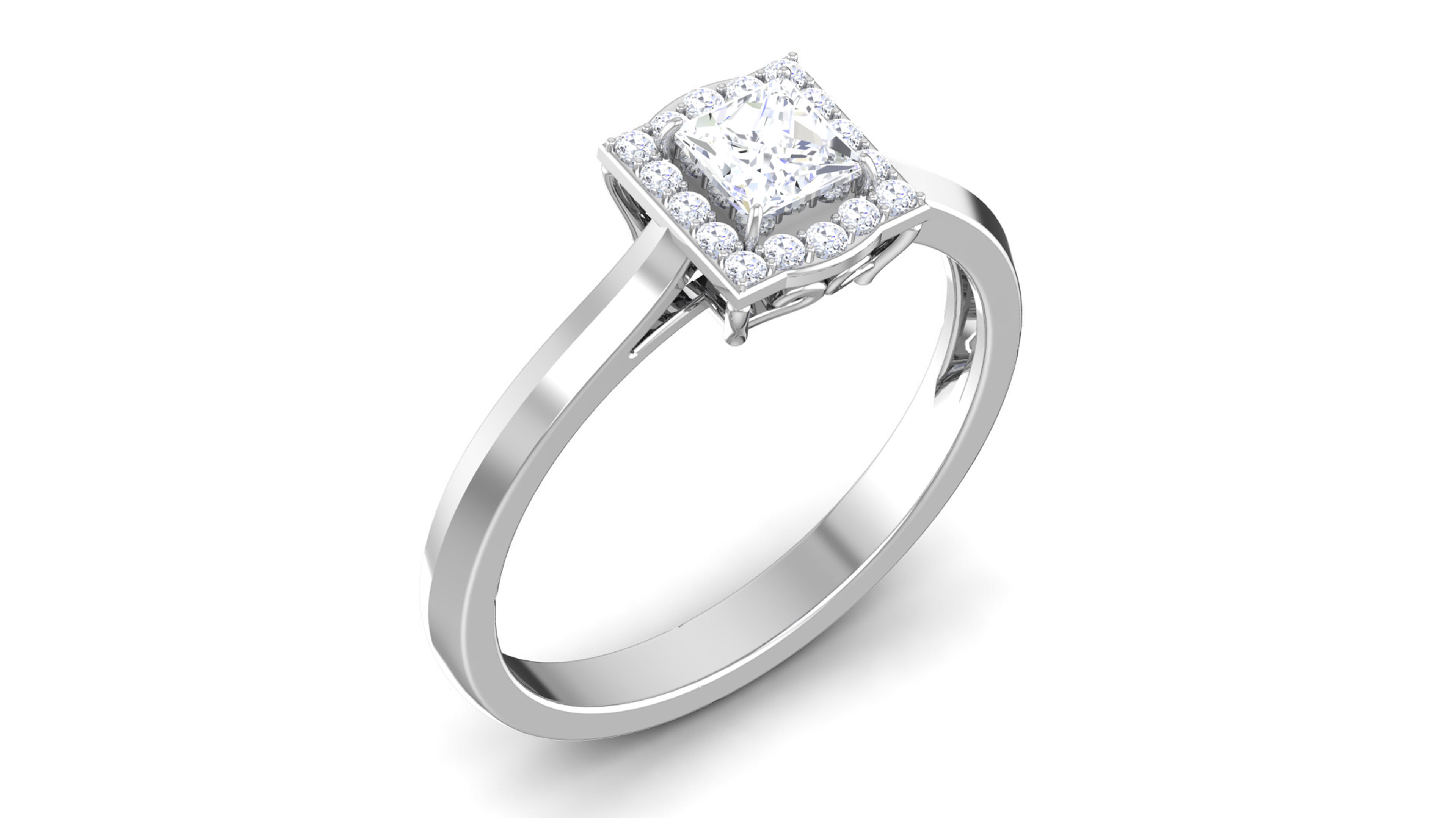 Women Solitaire Ring 3dm render details 3D print model_5