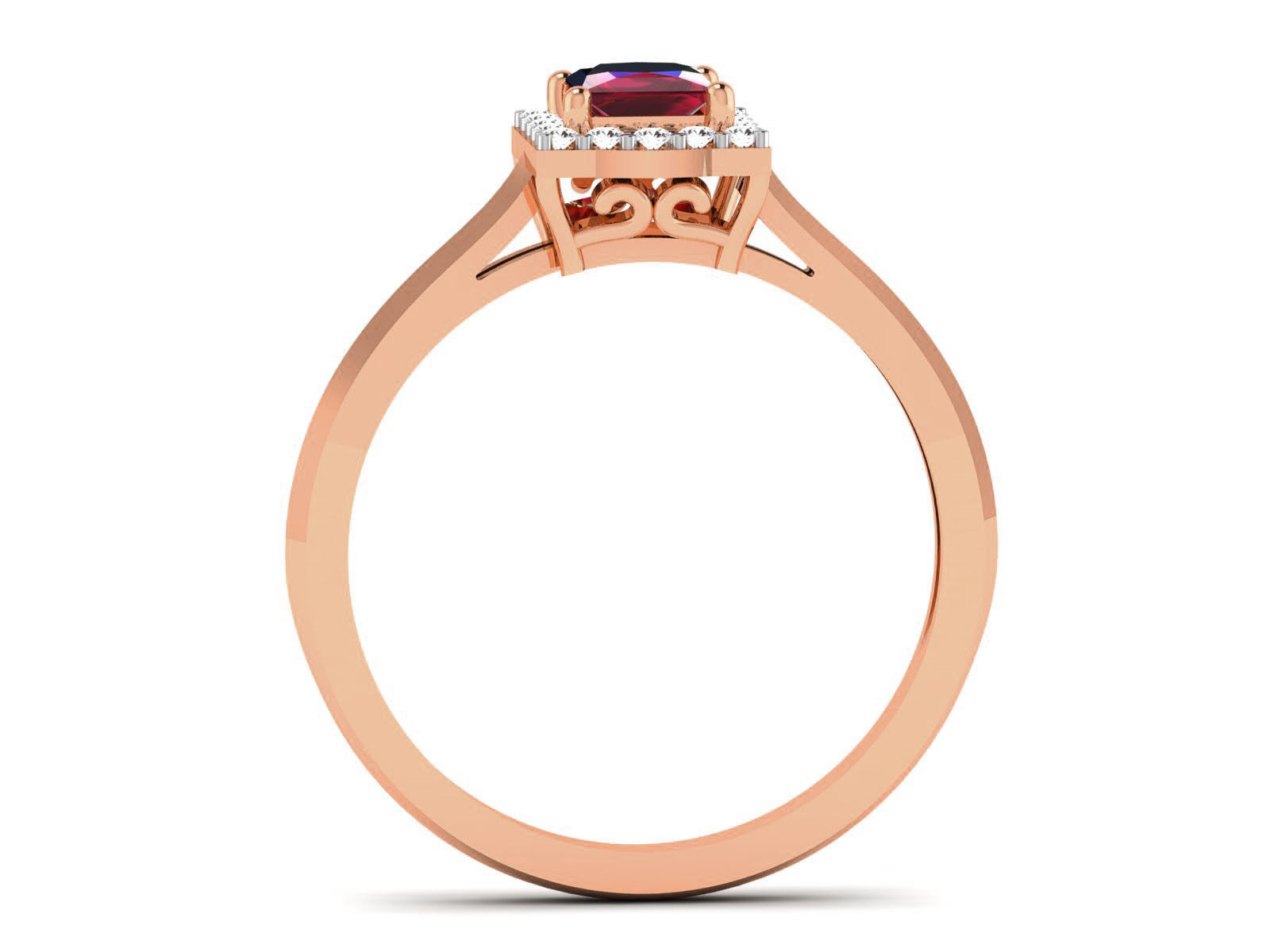 Women Solitaire Ring 3dm render details 3D print model_10