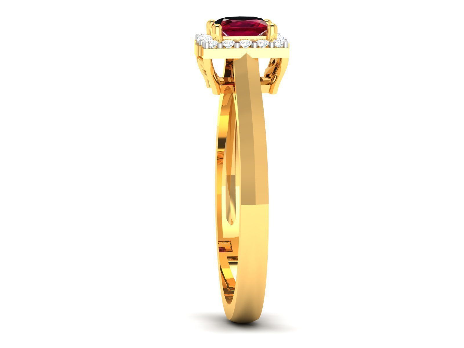 Women Solitaire Ring 3dm render details 3D print model_11