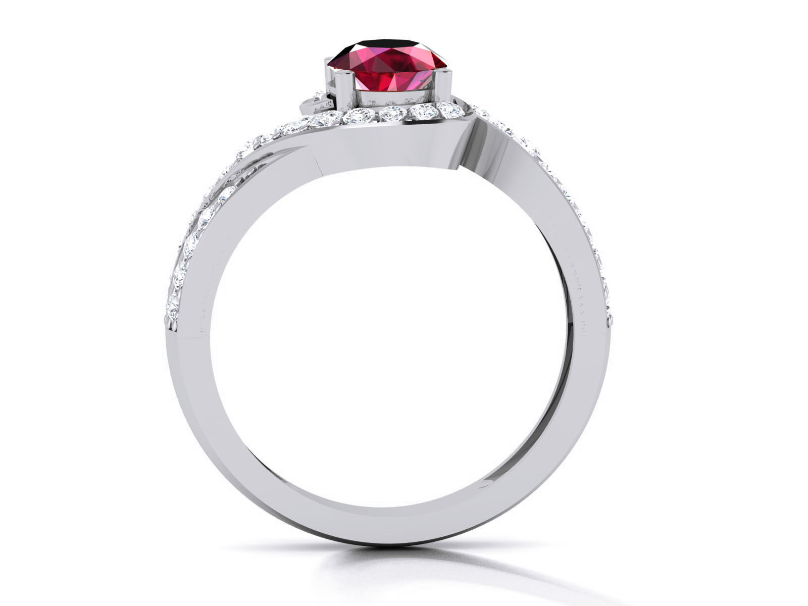 Women Solitaire Ring 3dm render details 3D print model_9