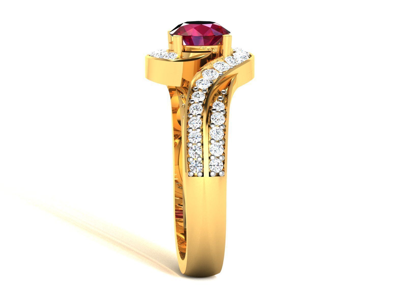Women Solitaire Ring 3dm render details 3D print model_11