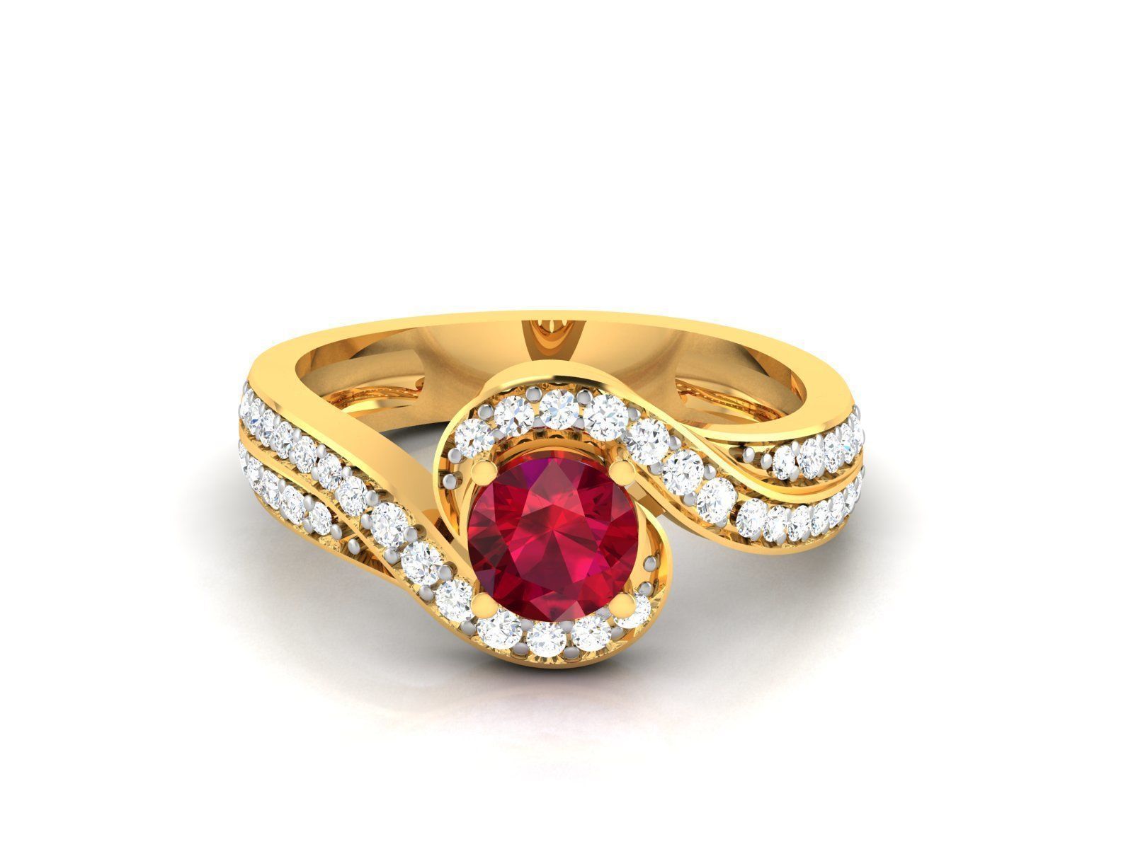 Women Solitaire Ring 3dm render details 3D print model_15