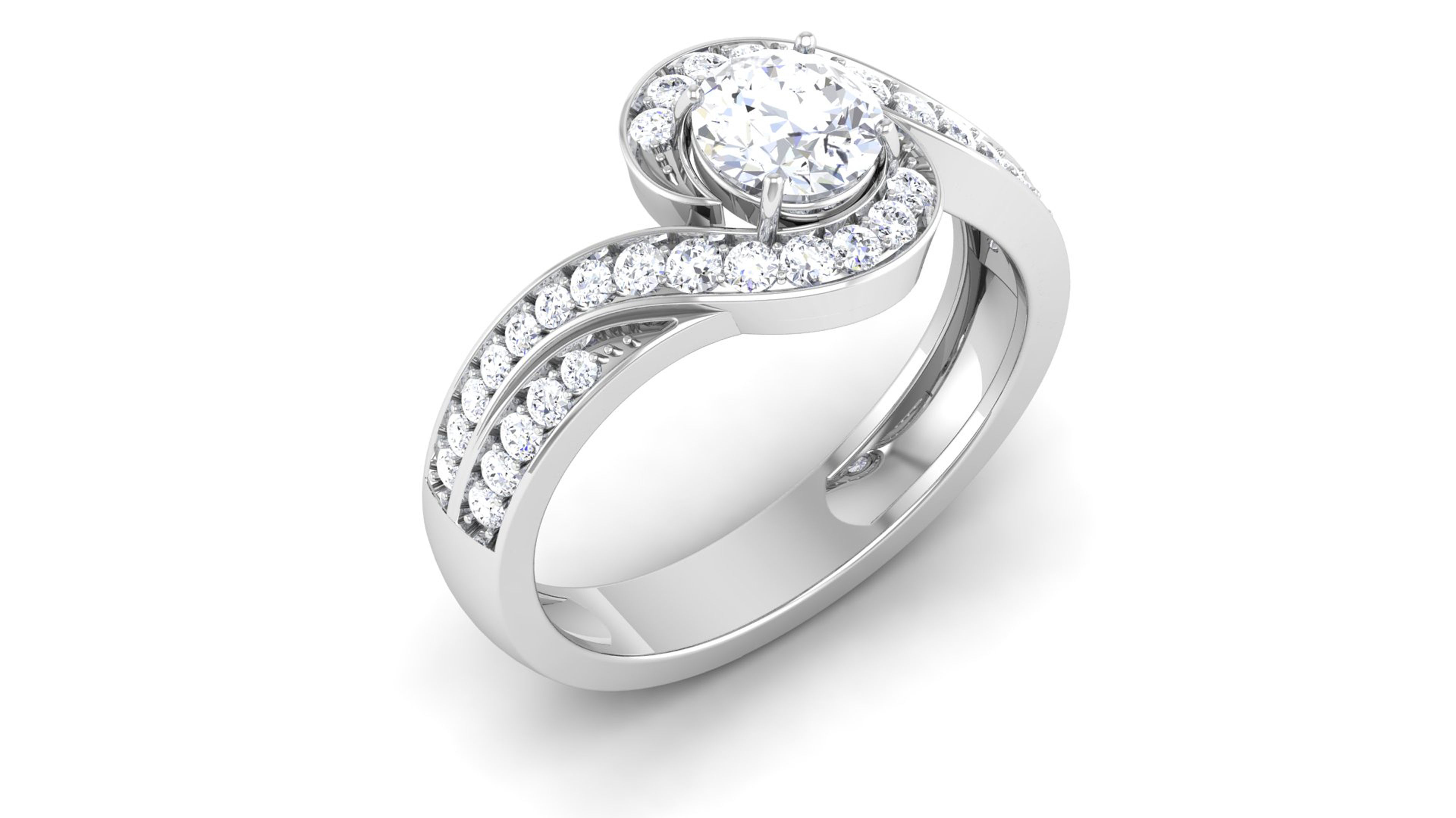 Women Solitaire Ring 3dm render details 3D print model_5