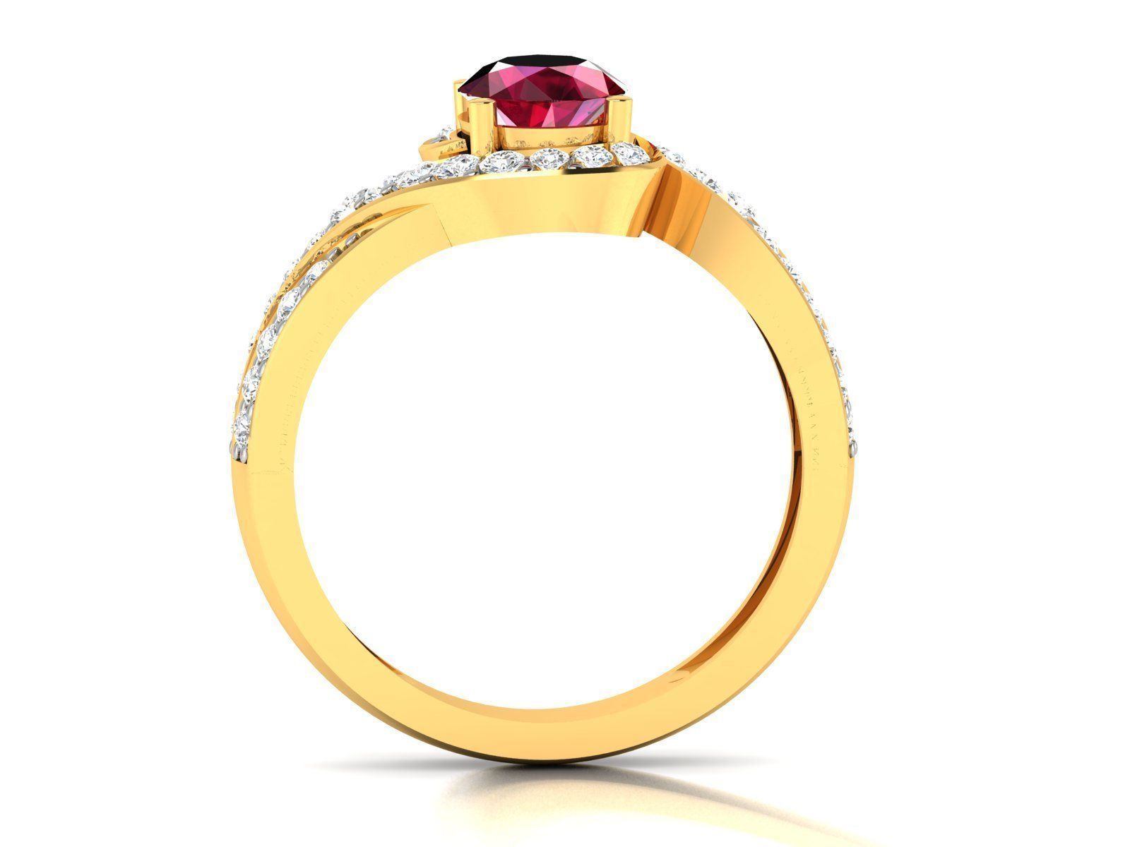 Women Solitaire Ring 3dm render details 3D print model_8