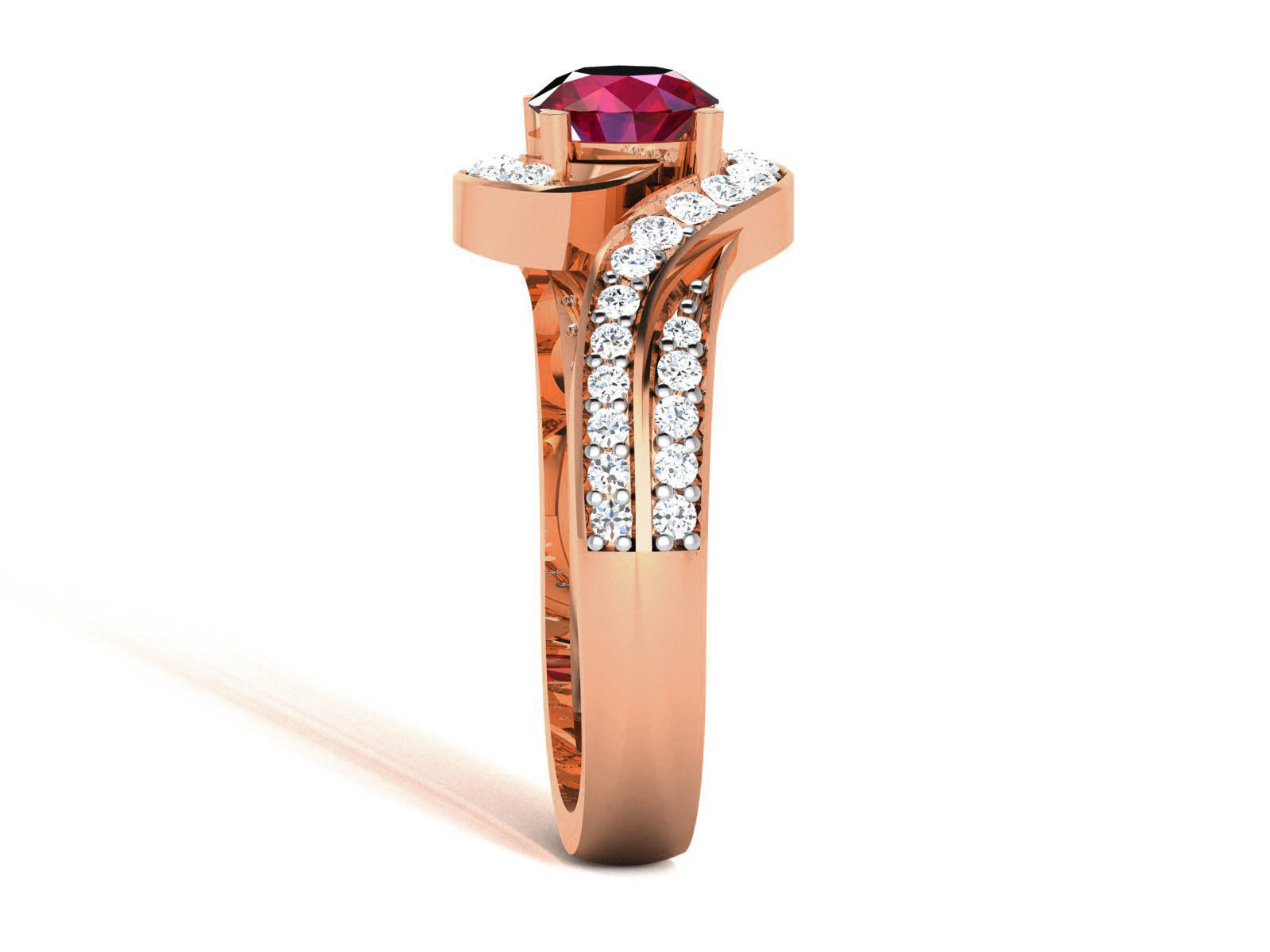 Women Solitaire Ring 3dm render details 3D print model_13