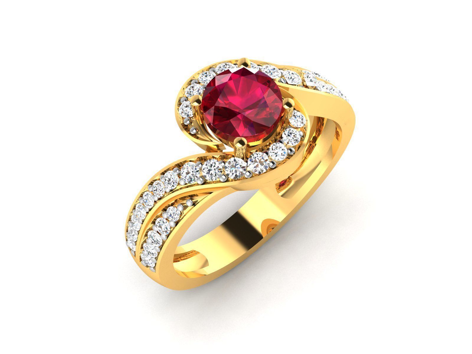 Women Solitaire Ring 3dm render details 3D print model_1