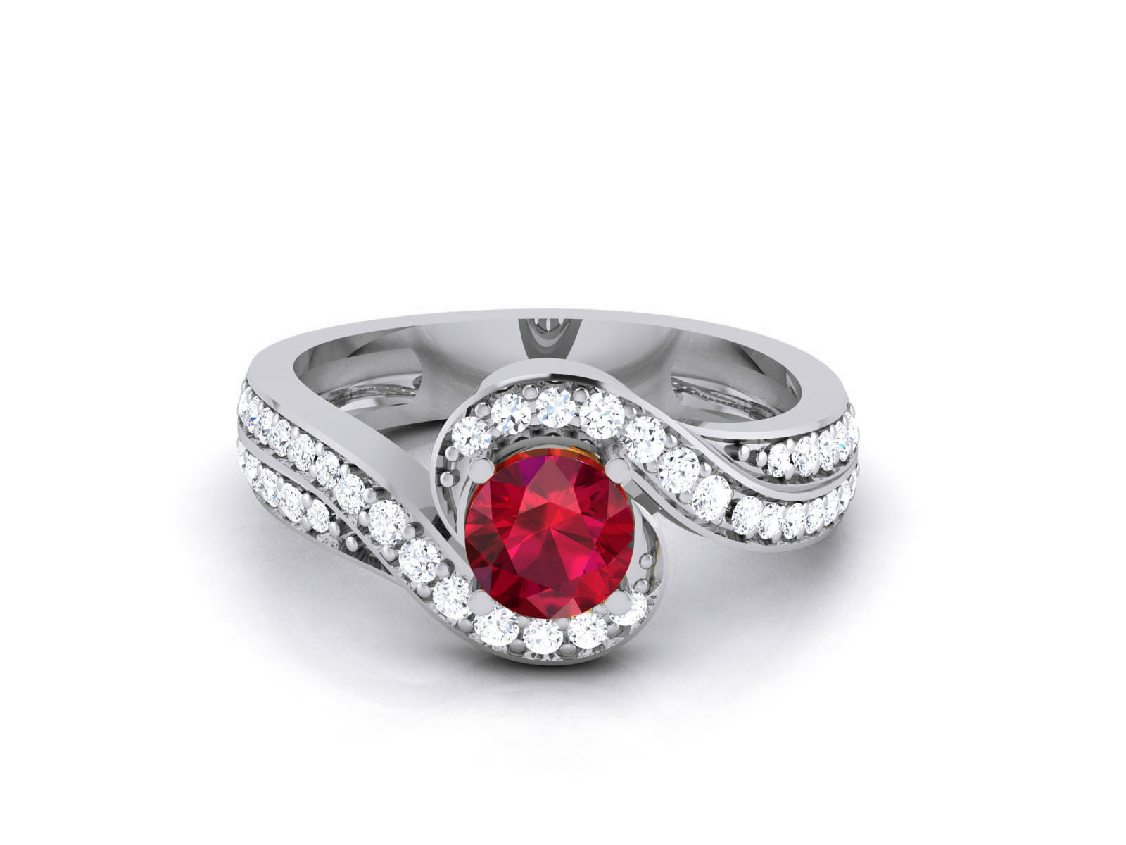 Women Solitaire Ring 3dm render details 3D print model_14