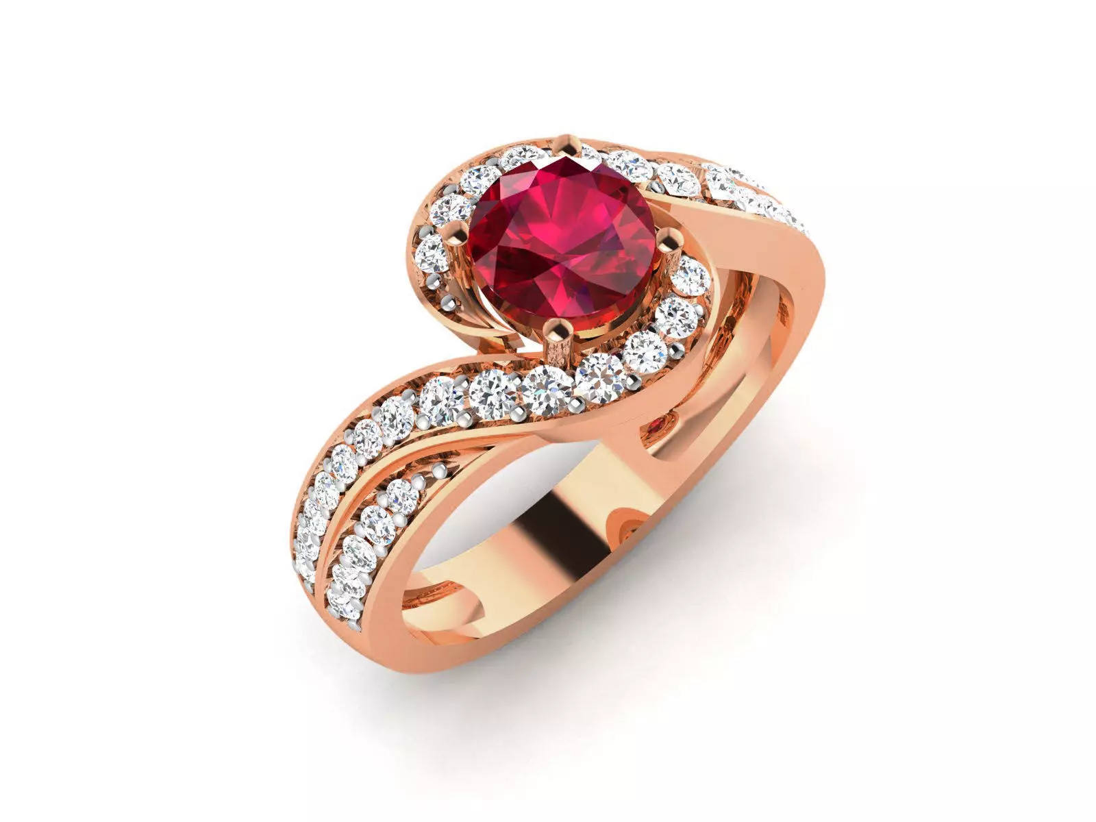 Women Solitaire Ring 3dm render details 3D print model_0