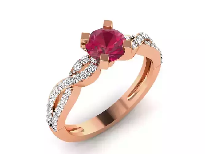 Women Solitaire Ring 3dm render details