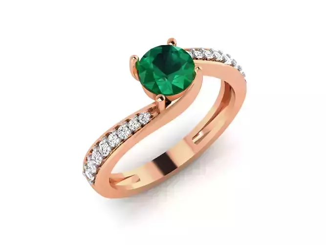 Women Solitaire Ring 3dm render details