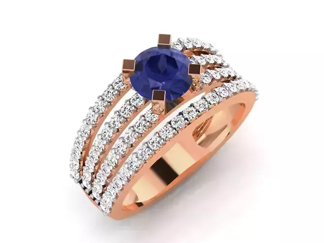 Women Solitaire Ring 3dm render details