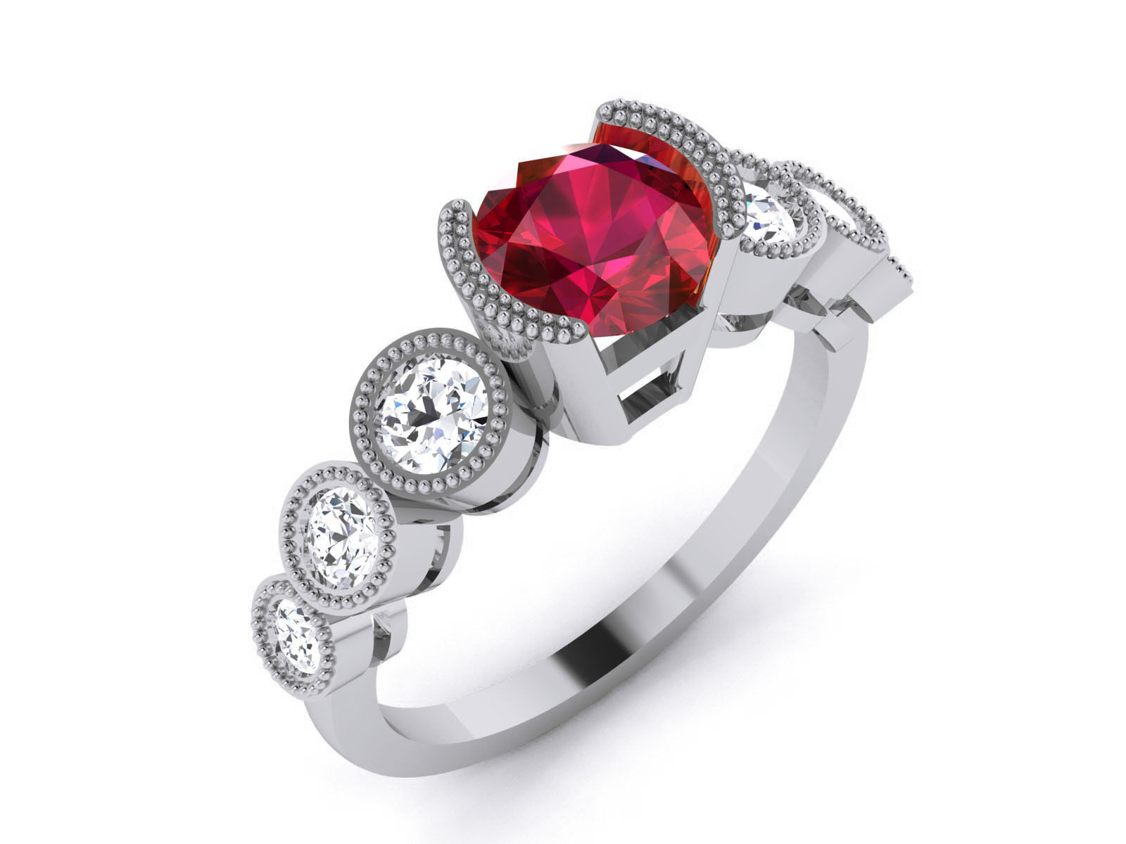 Women Solitaire Ring 3dm render details 3D print model_2