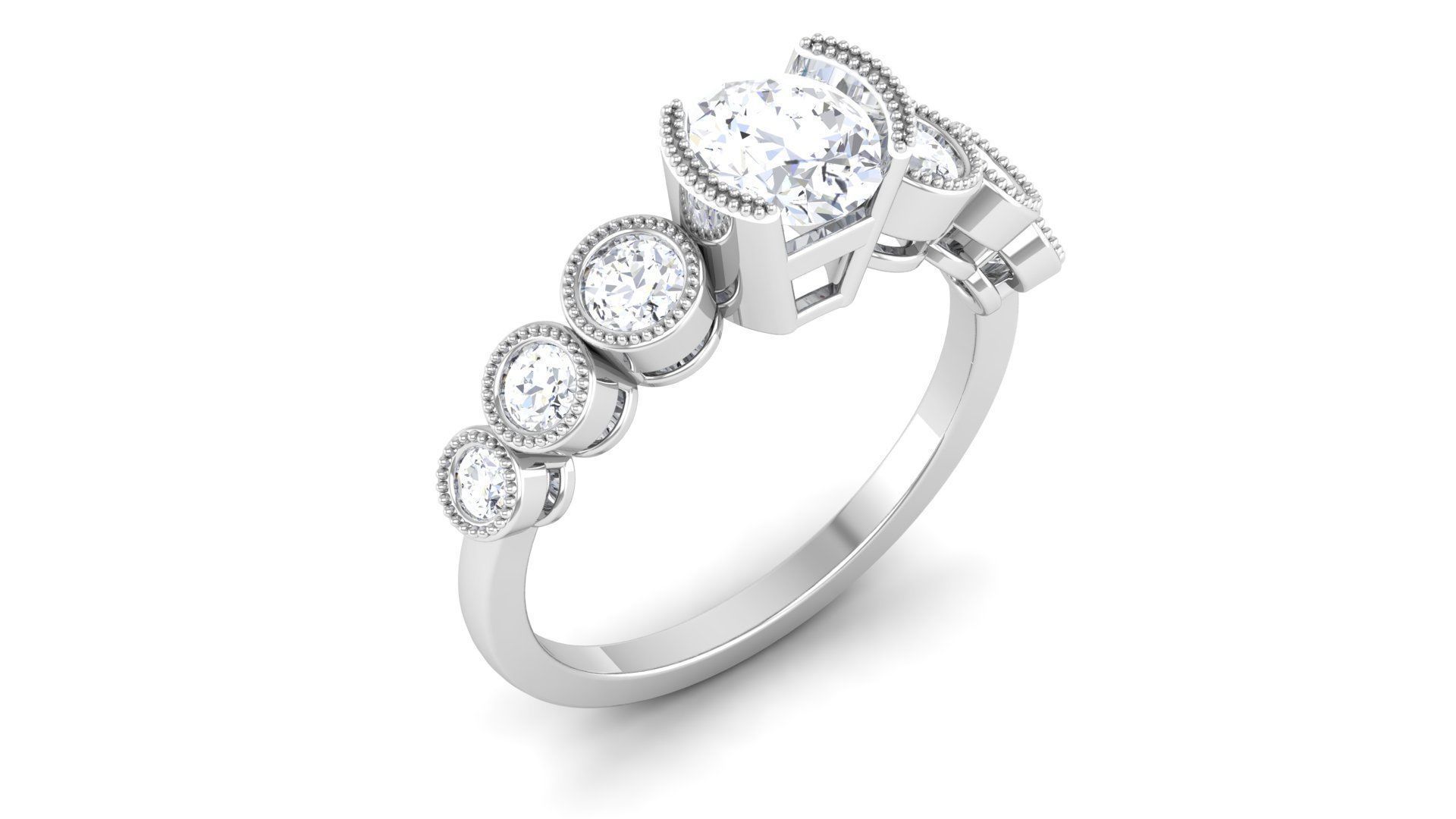 Women Solitaire Ring 3dm render details 3D print model_5