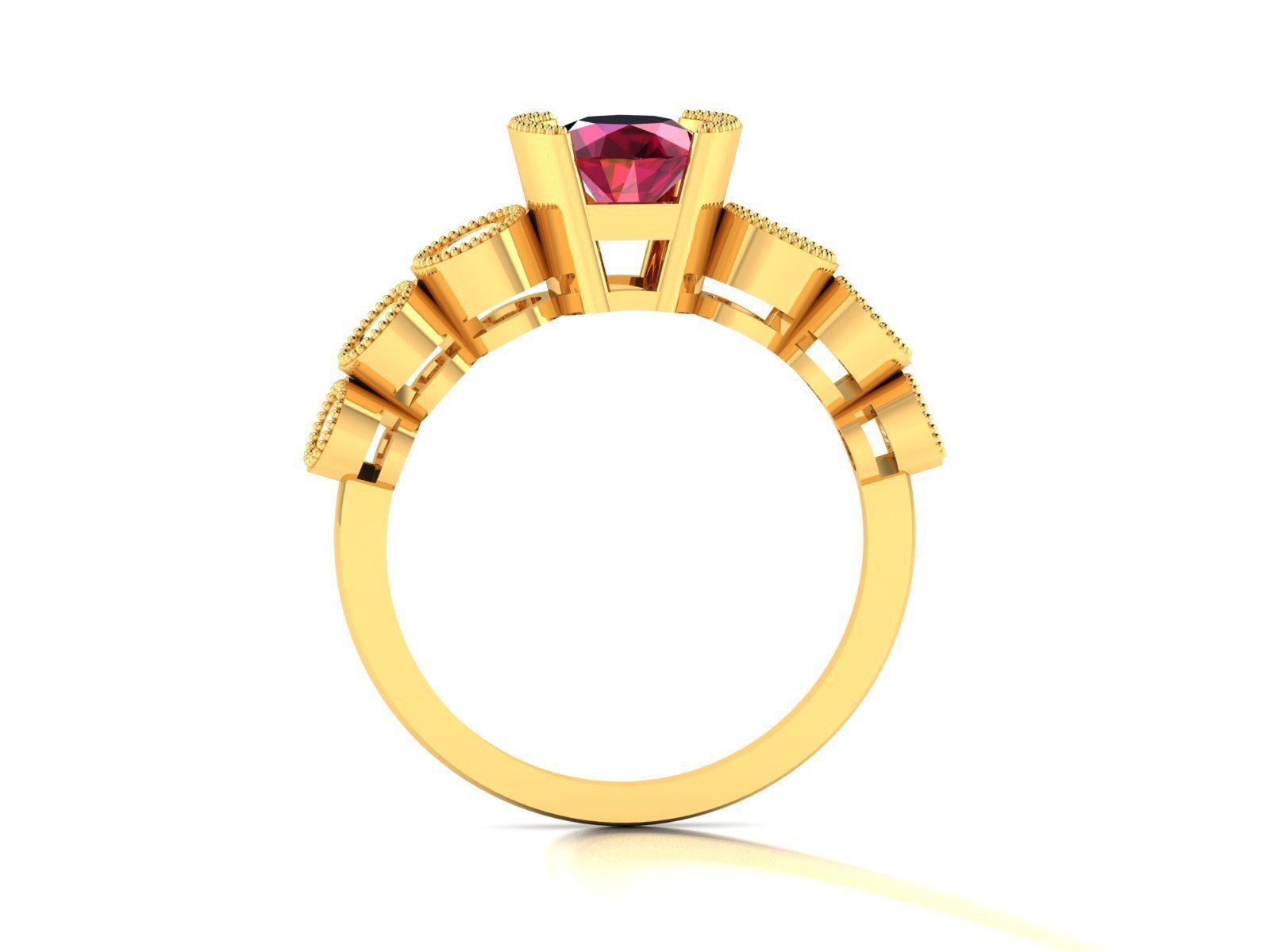 Women Solitaire Ring 3dm render details 3D print model_9