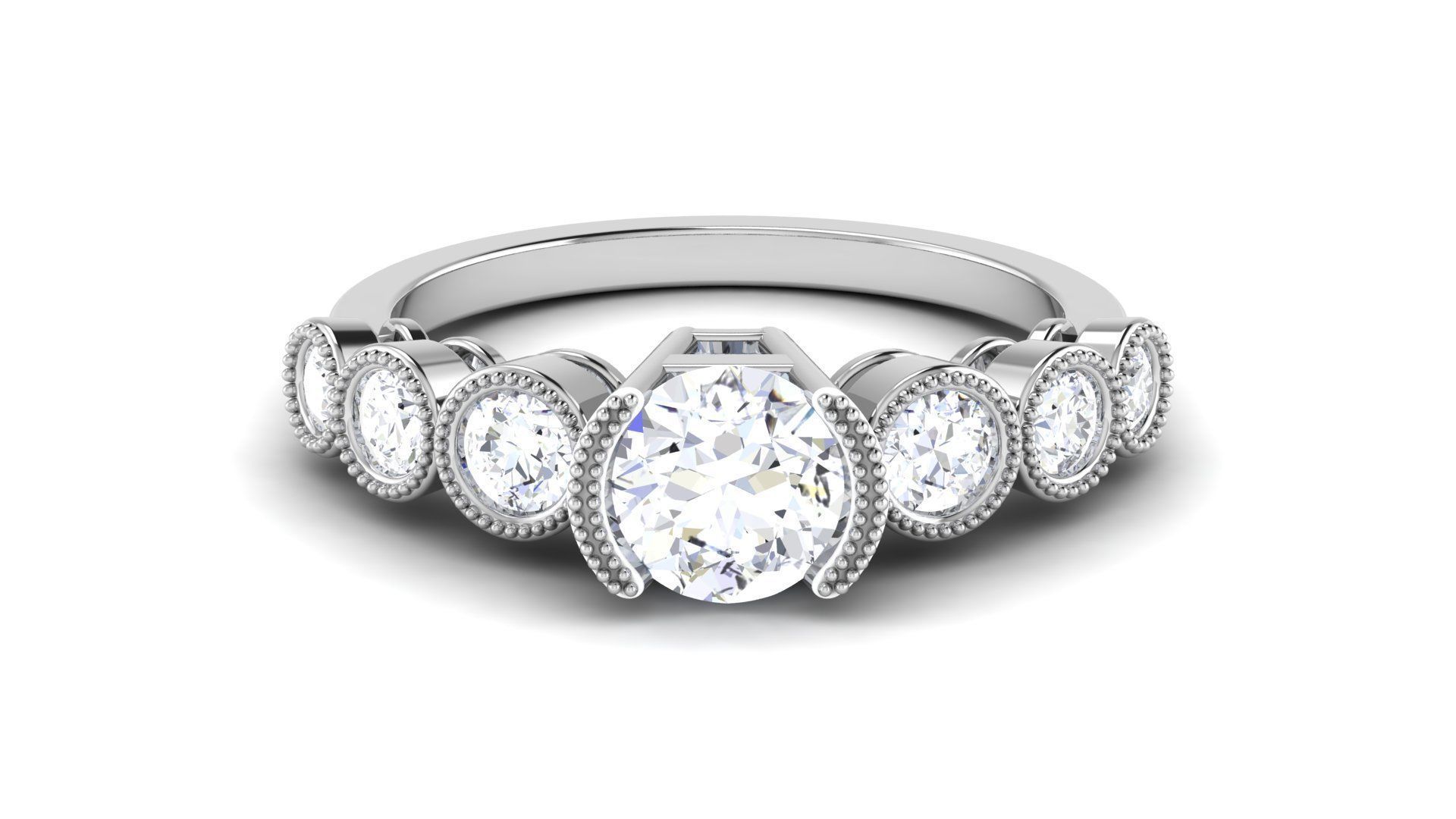 Women Solitaire Ring 3dm render details 3D print model_7