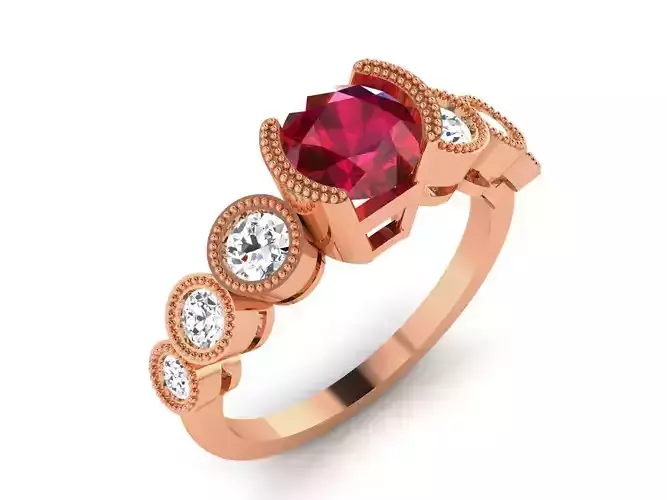 Women Solitaire Ring 3dm render details