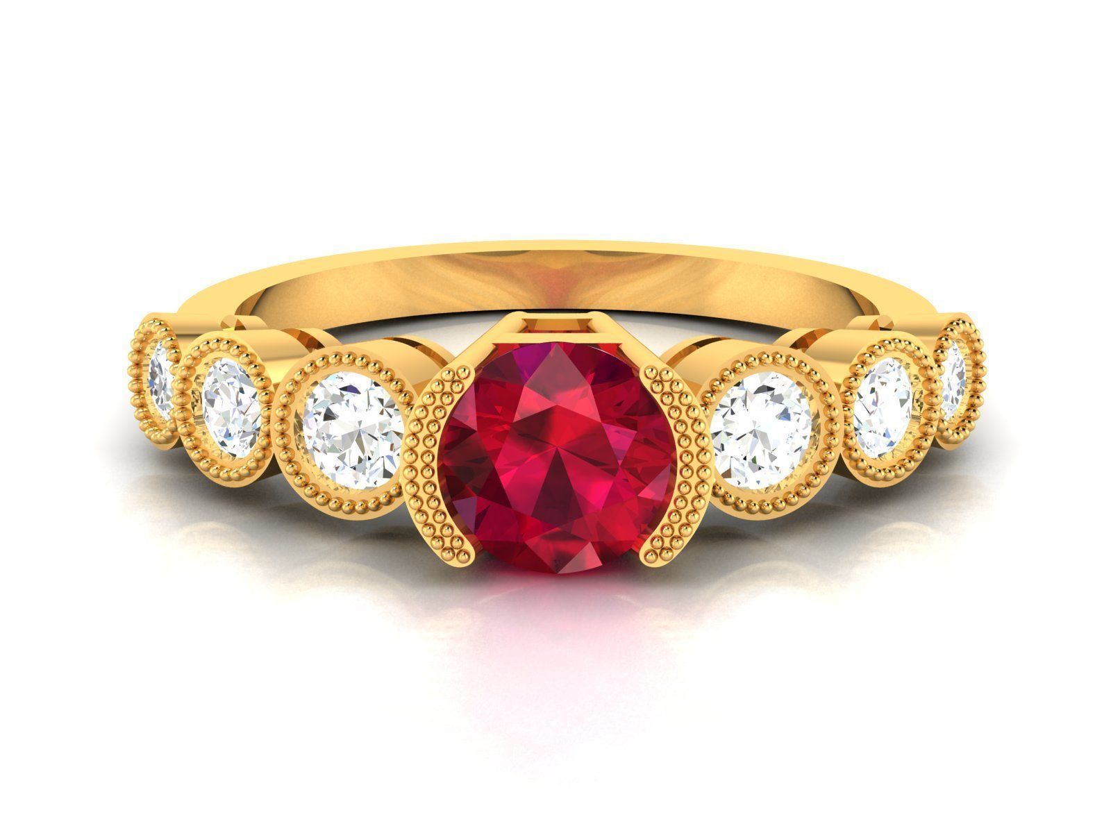 Women Solitaire Ring 3dm render details 3D print model_14