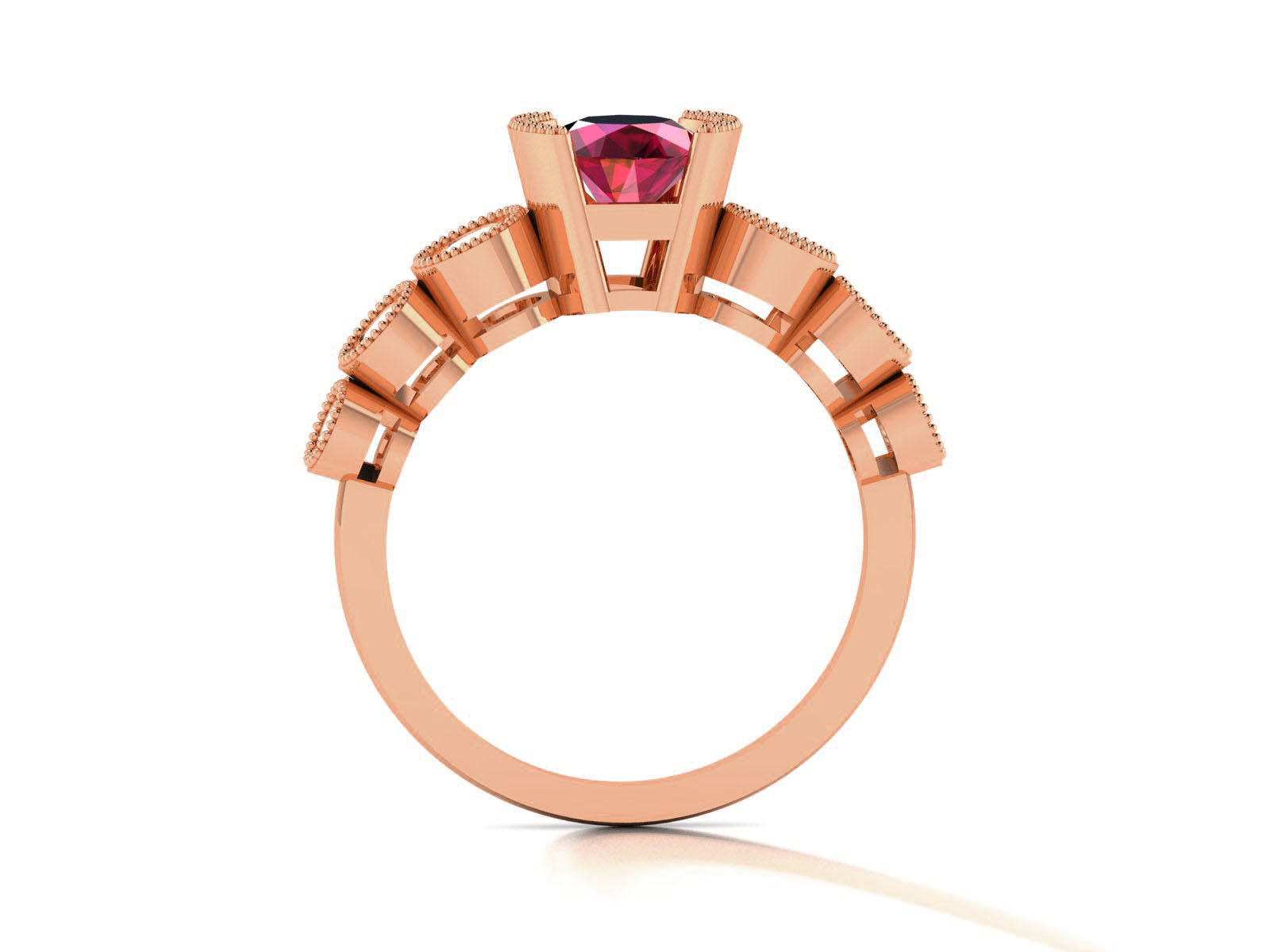 Women Solitaire Ring 3dm render details 3D print model_10