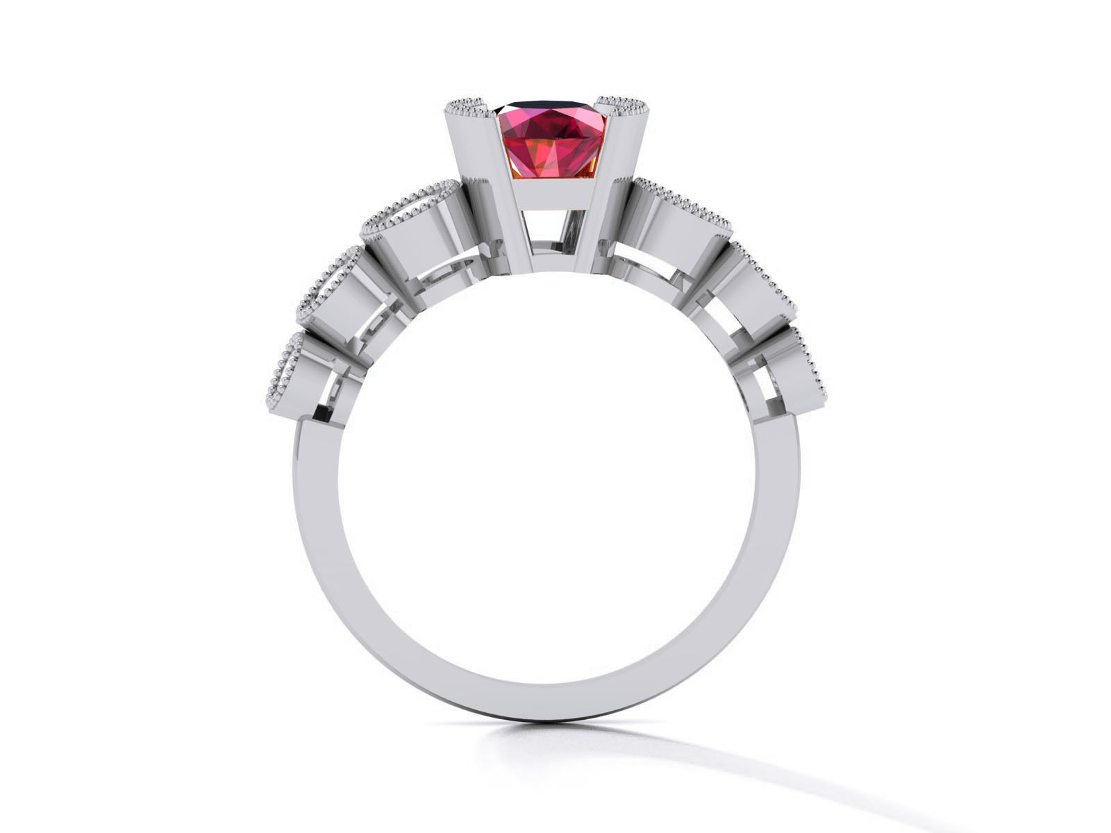 Women Solitaire Ring 3dm render details 3D print model_8
