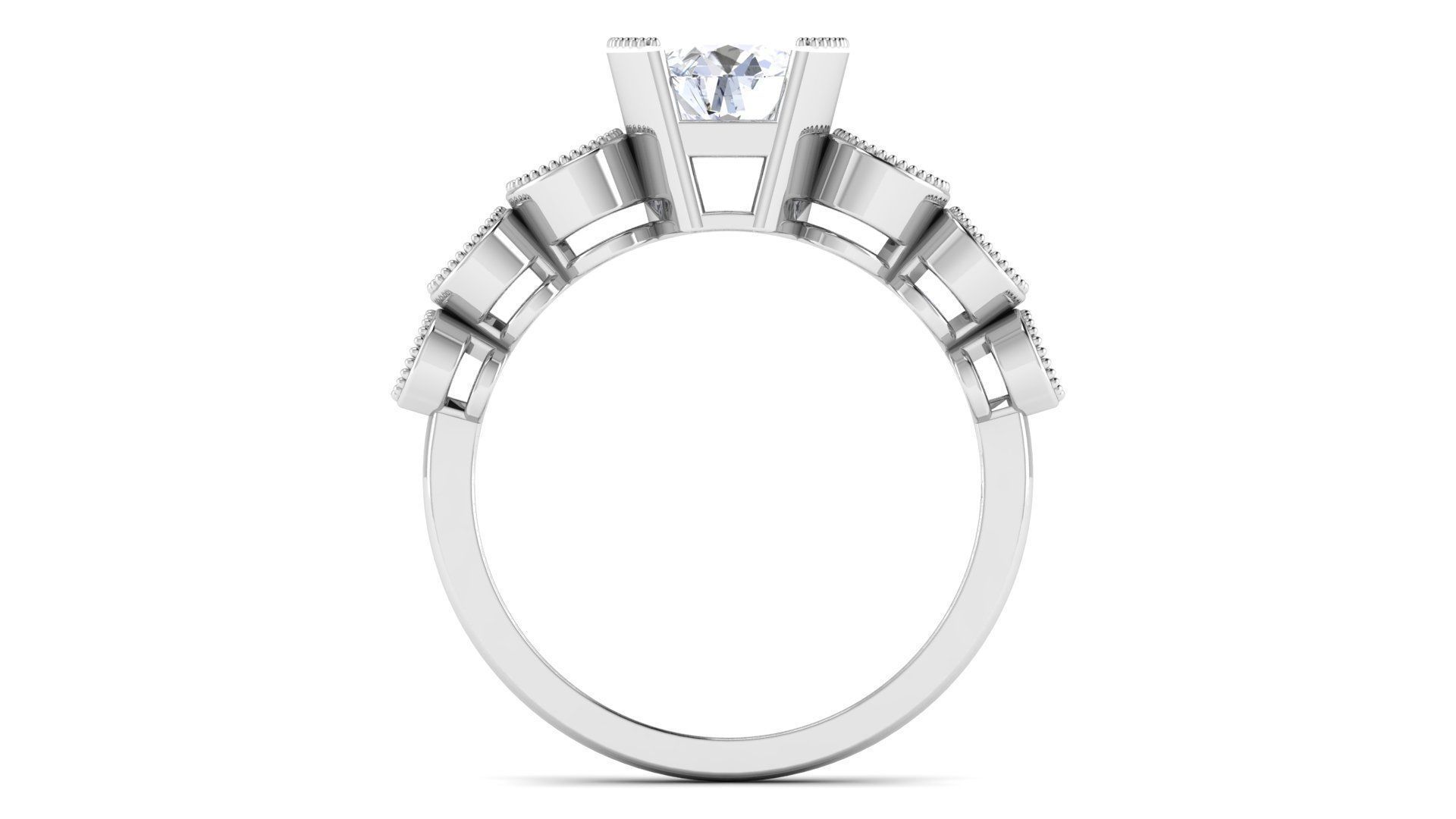 Women Solitaire Ring 3dm render details 3D print model_4