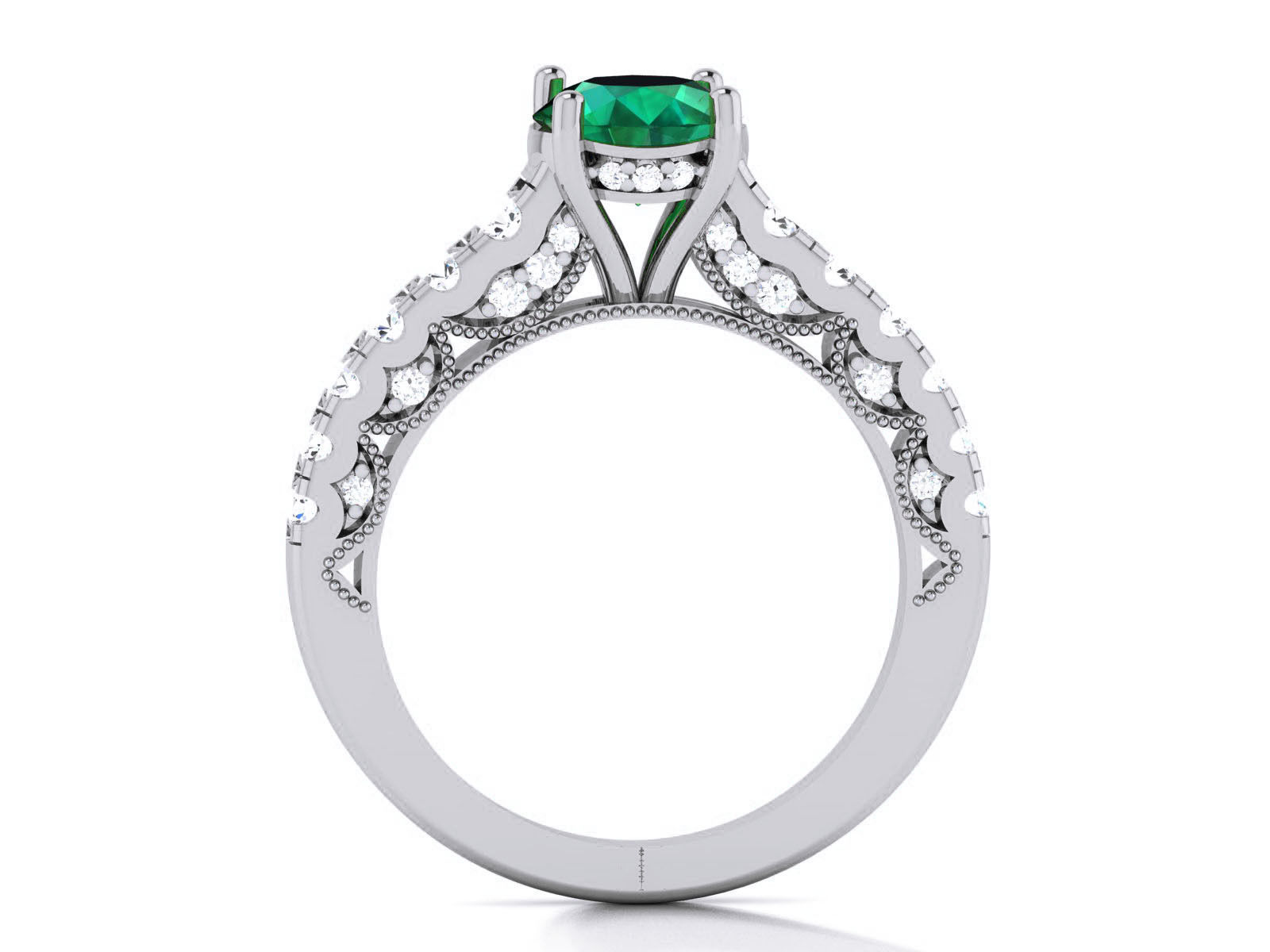 Women Solitaire Ring 3dm render details 3D print model_9