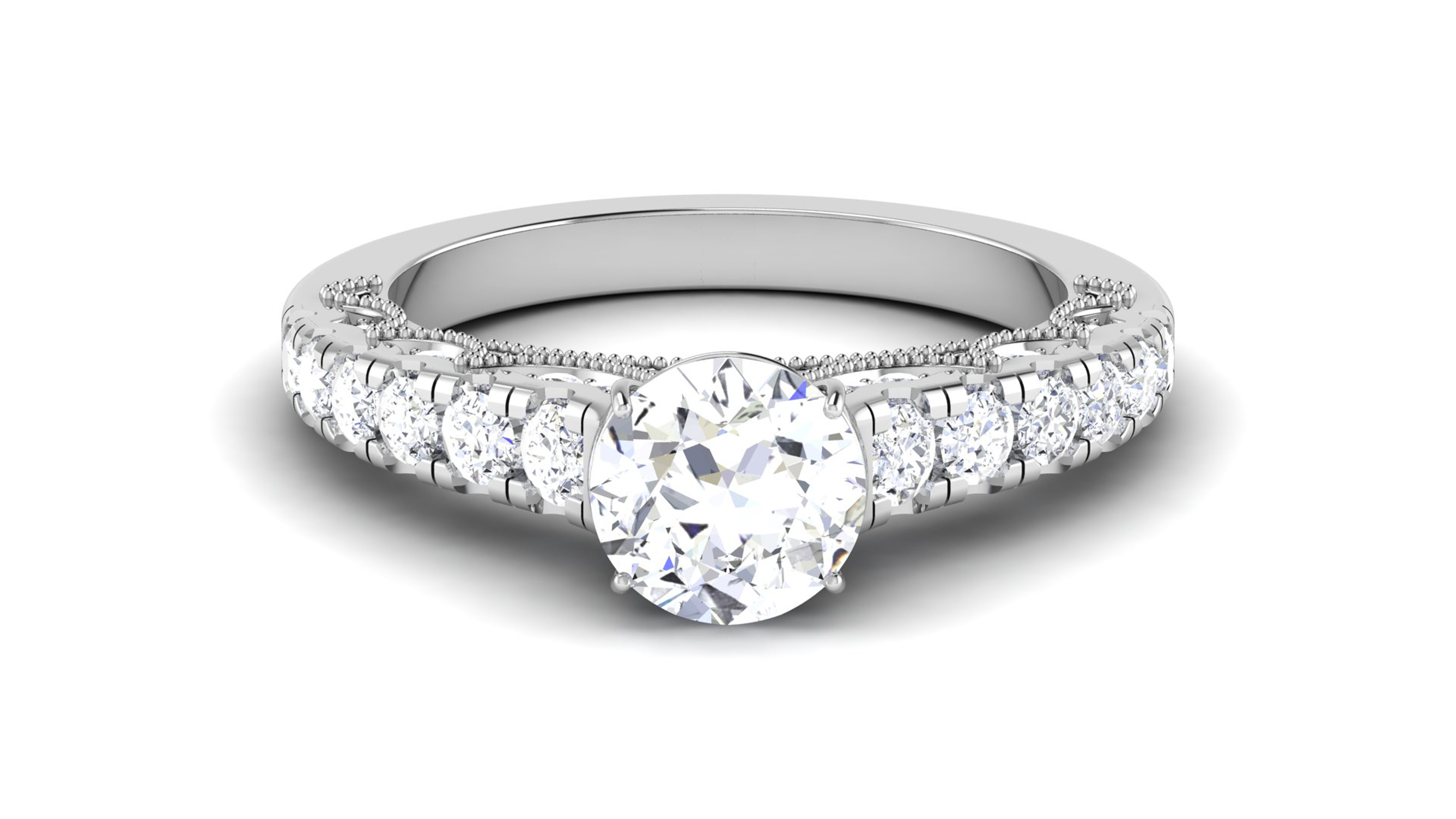 Women Solitaire Ring 3dm render details 3D print model_7