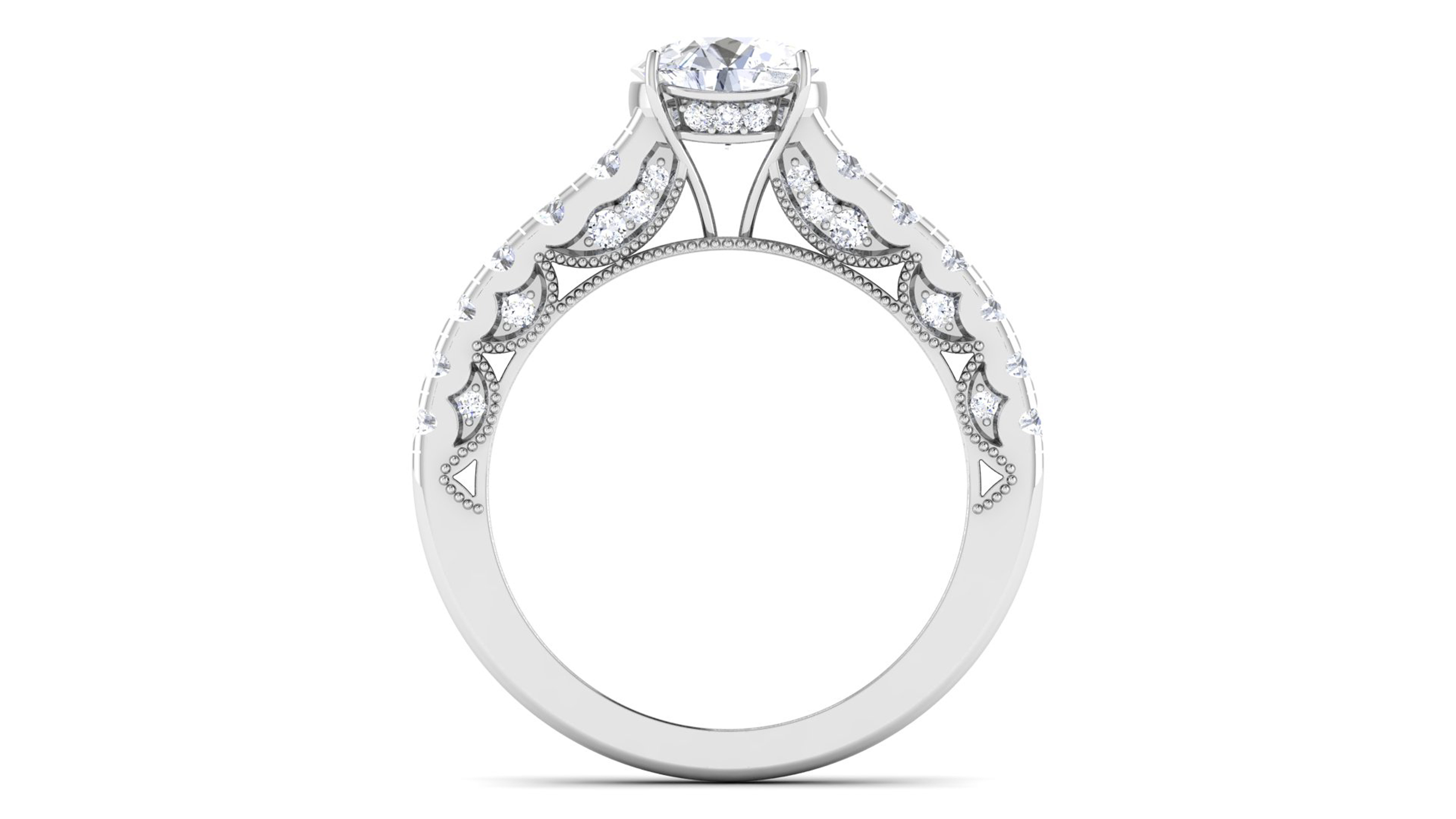 Women Solitaire Ring 3dm render details 3D print model_4