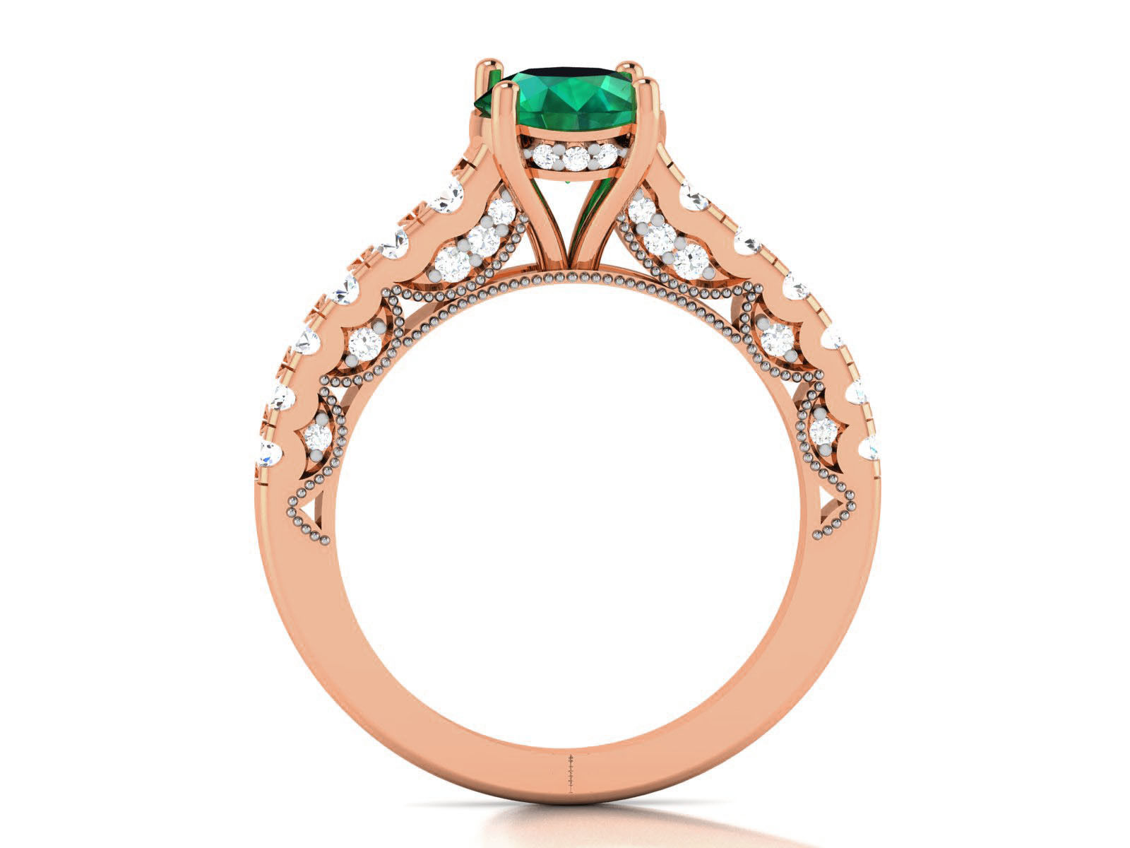 Women Solitaire Ring 3dm render details 3D print model_10