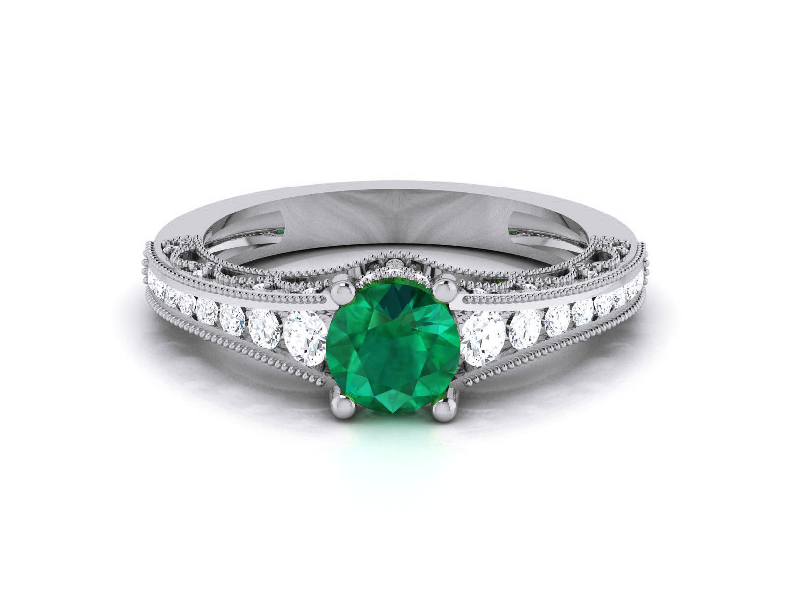 Women Solitaire Ring 3dm render details 3D print model_14