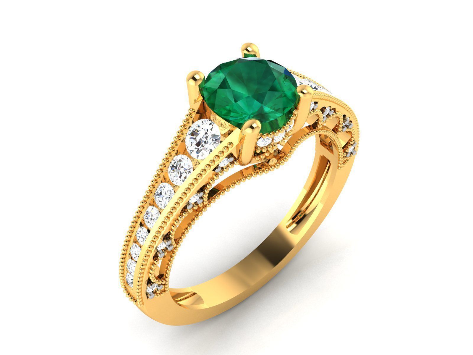 Women Solitaire Ring 3dm render details 3D print model_1