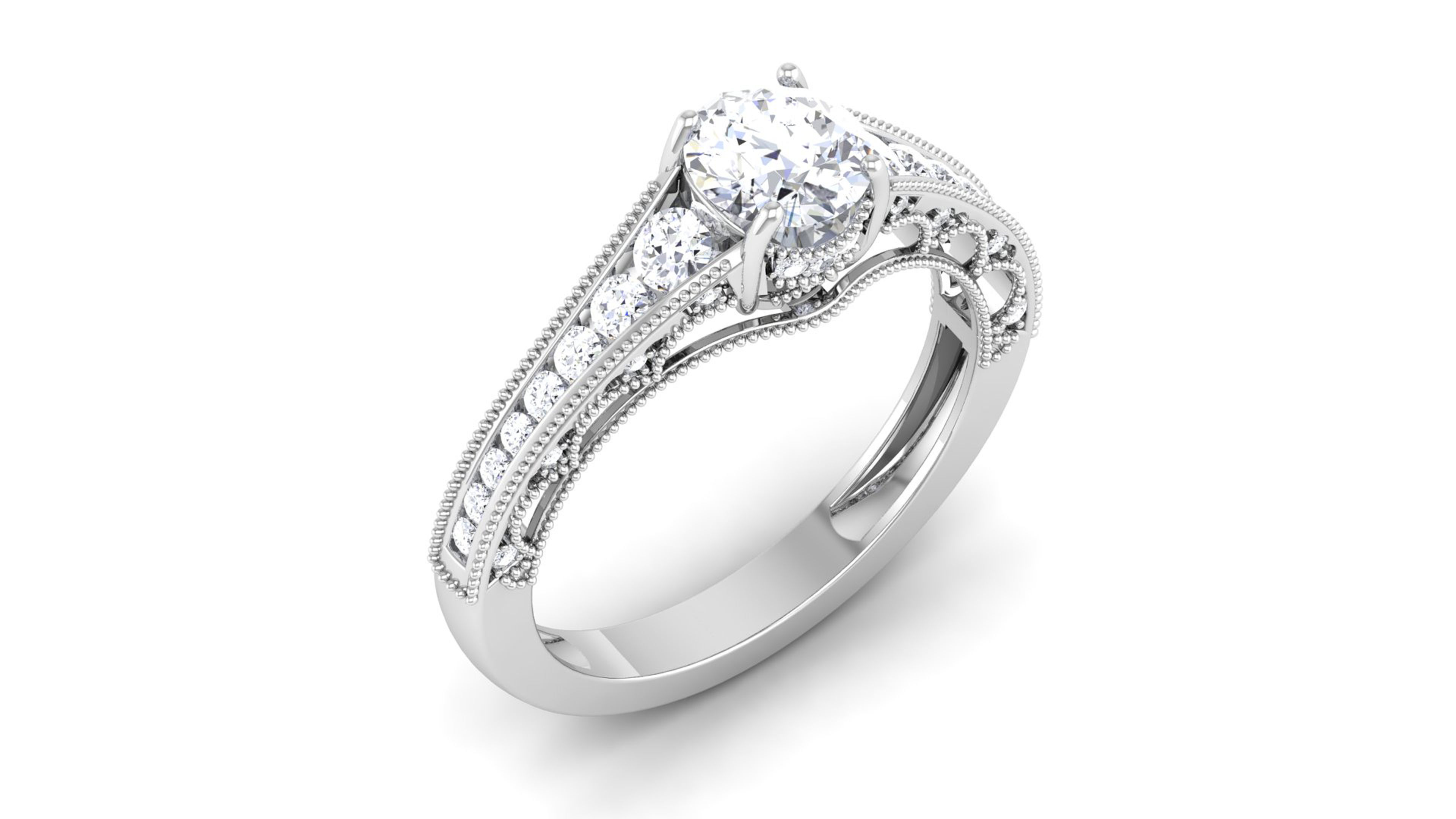 Women Solitaire Ring 3dm render details 3D print model_5