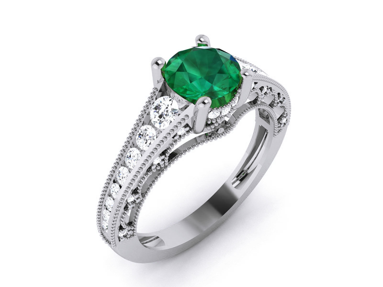 Women Solitaire Ring 3dm render details 3D print model_2