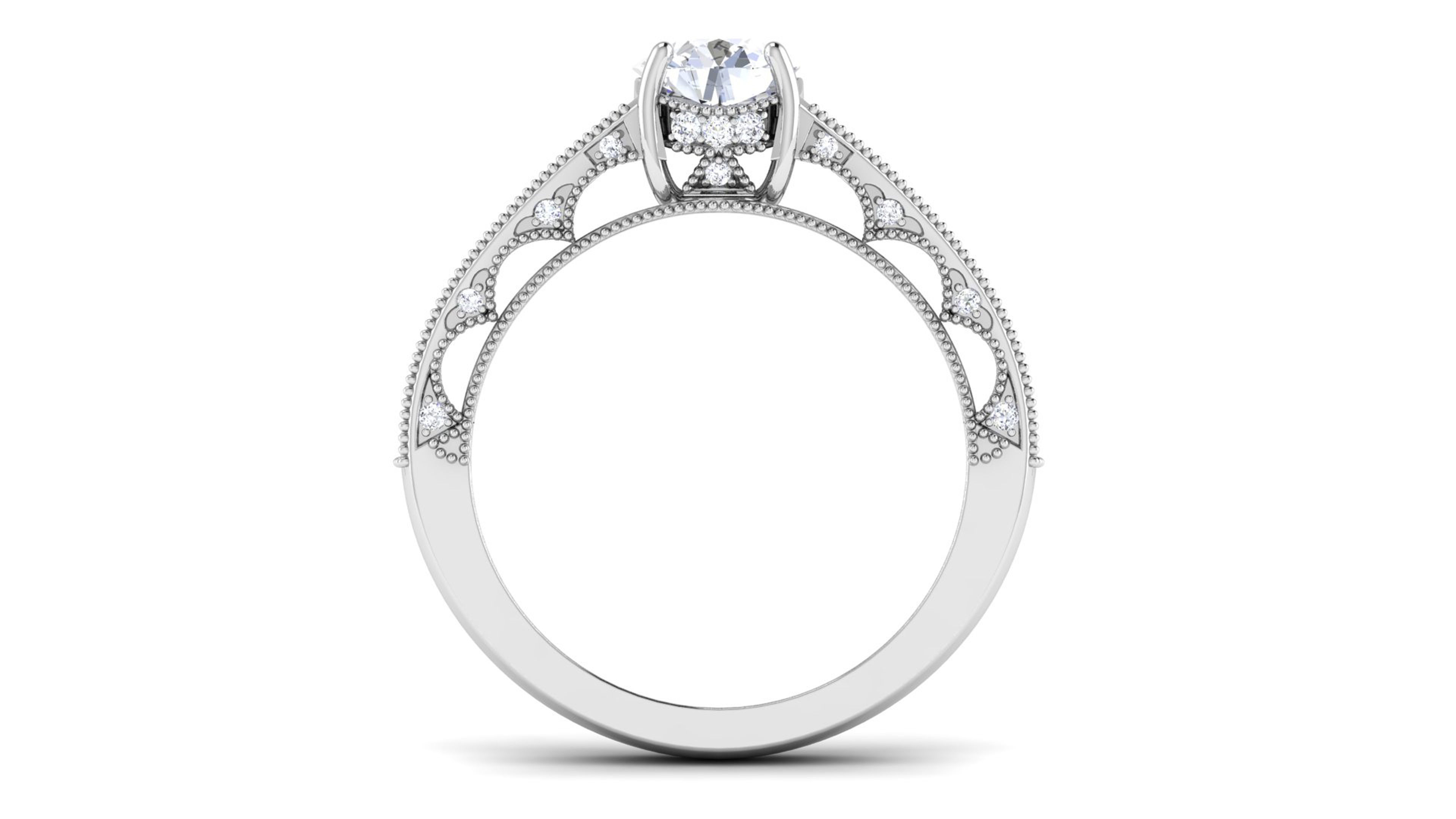 Women Solitaire Ring 3dm render details 3D print model_4