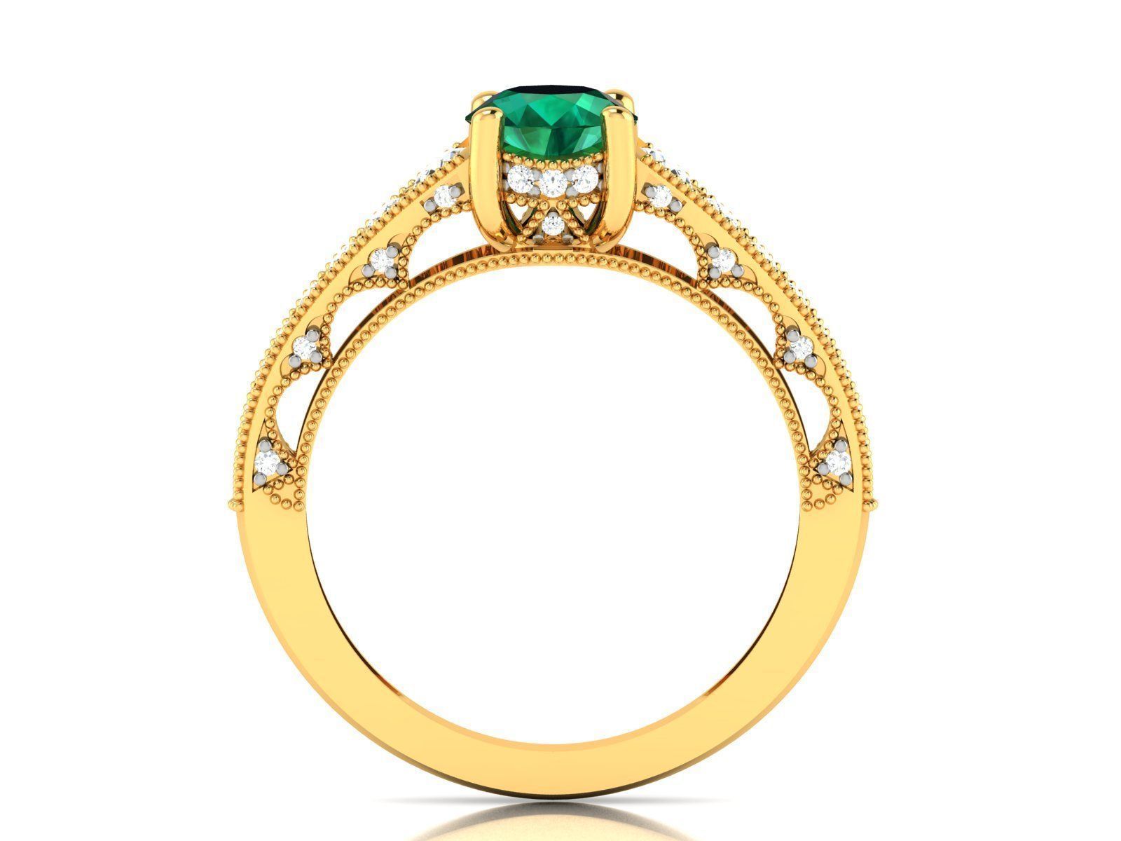 Women Solitaire Ring 3dm render details 3D print model_10