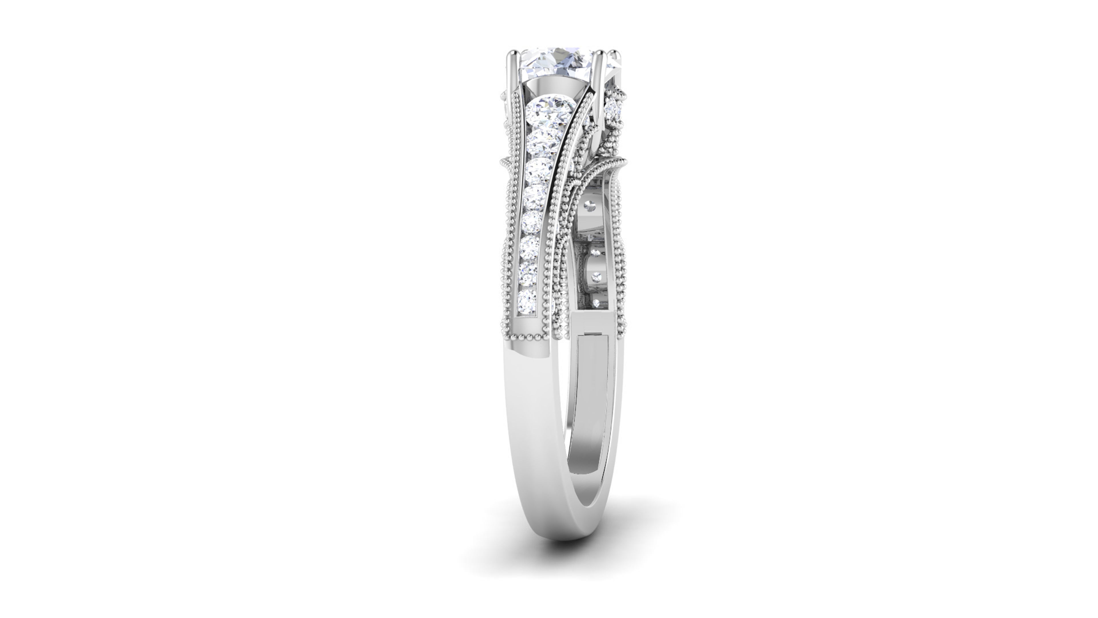 Women Solitaire Ring 3dm render details 3D print model_6