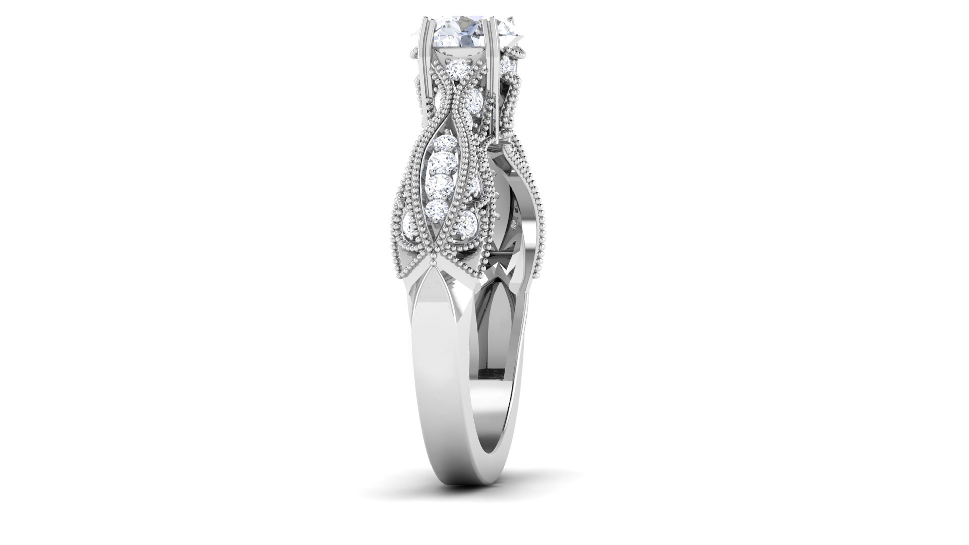 Women Solitaire Ring 3dm render details 3D print model_5