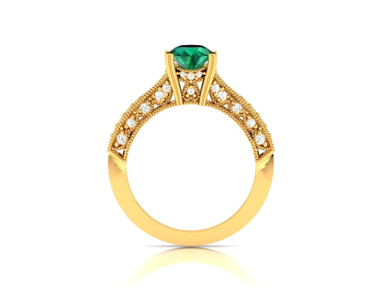 Women Solitaire Ring 3dm render details 3D print model_7