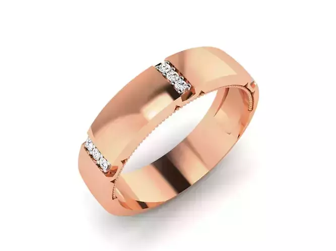 Women Band Ring 3dm render details