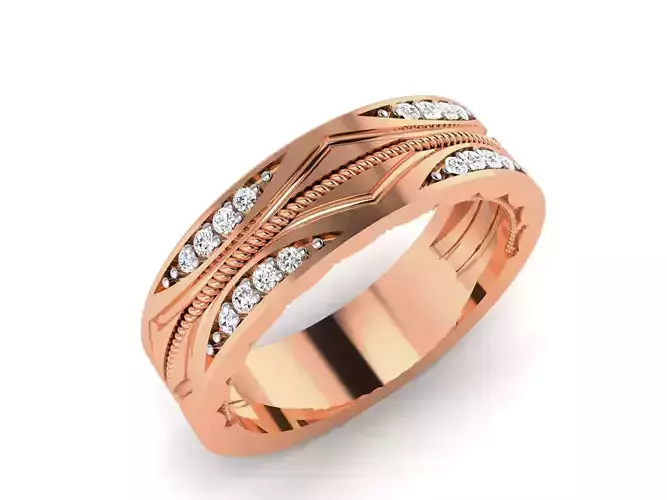 Women Band Ring 3dm render details