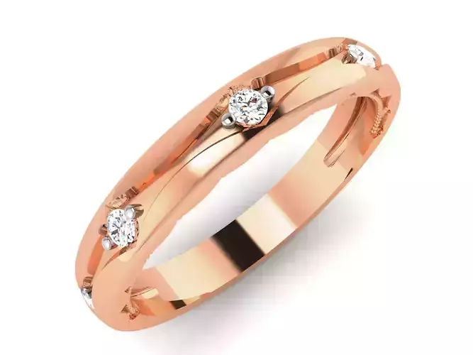 Women Band Ring 3dm render details