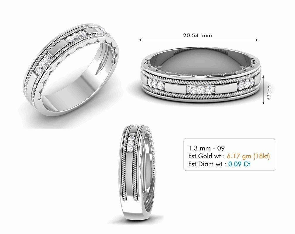 Women Band Ring 3dm render details 3D print model_3