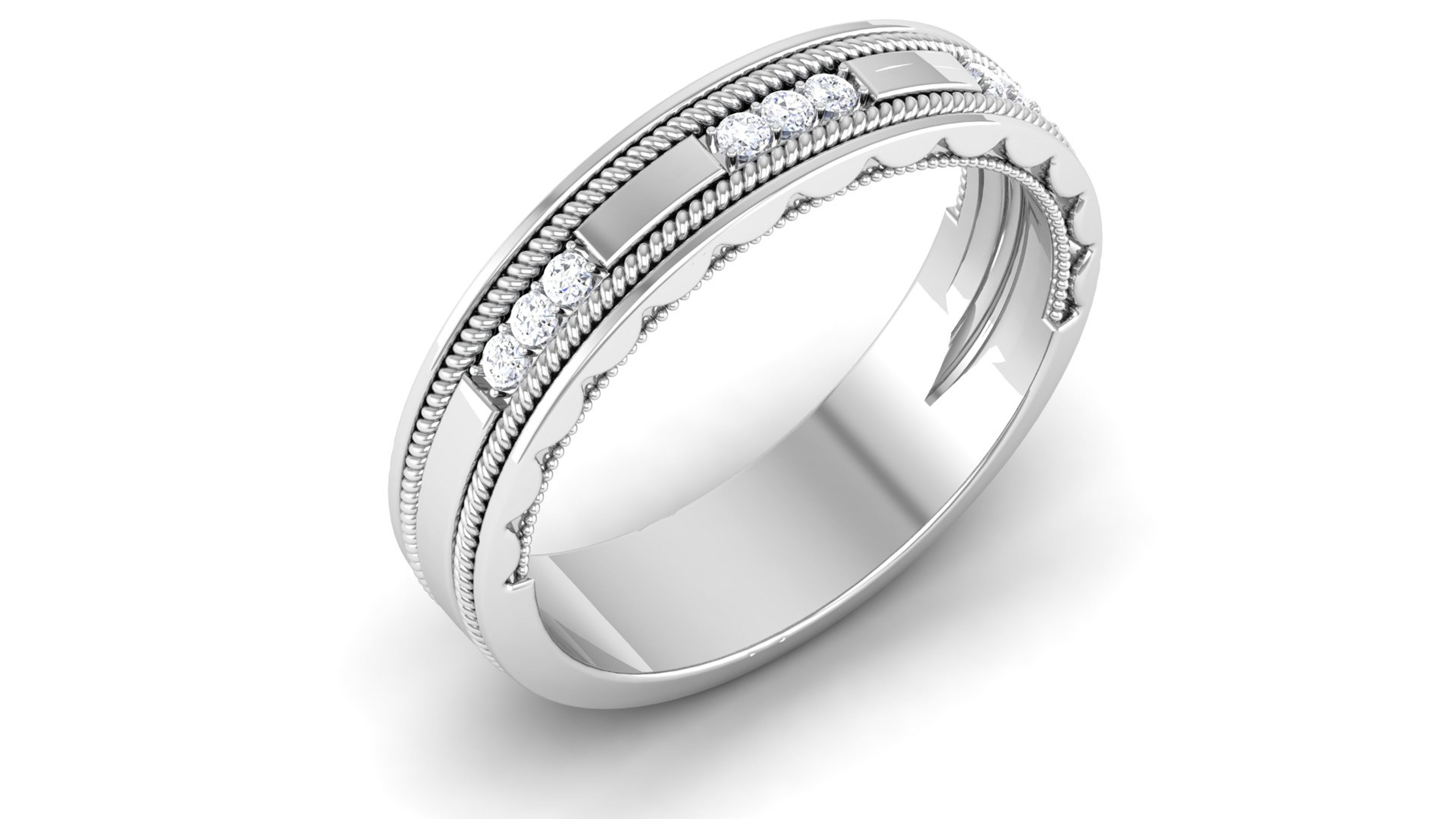 Women Band Ring 3dm render details 3D print model_2