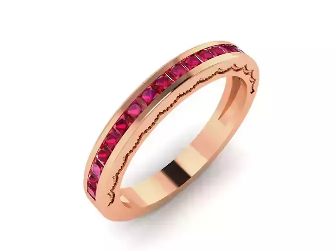 Women Band Ring 3dm render details