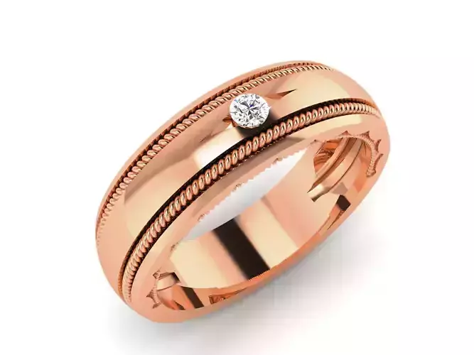 Women Band Ring 3dm render details