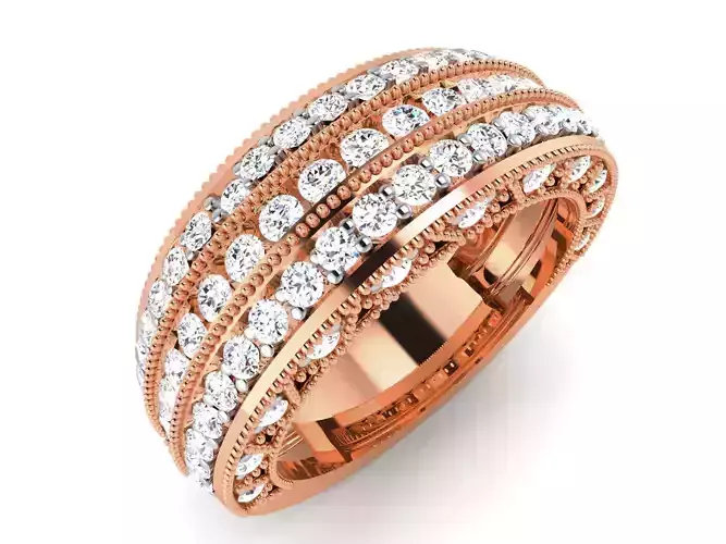 Women Band Ring 3dm render details