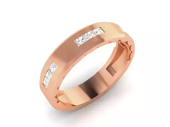 Women Band Ring 3dm render details