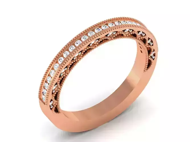 Women Band Ring 3dm render details