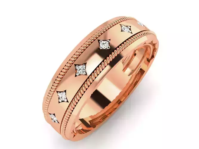 Women Band Ring 3dm render details