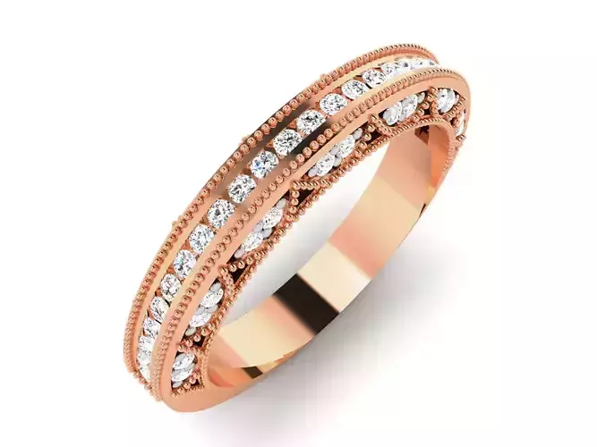 Women Band Ring 3dm render details