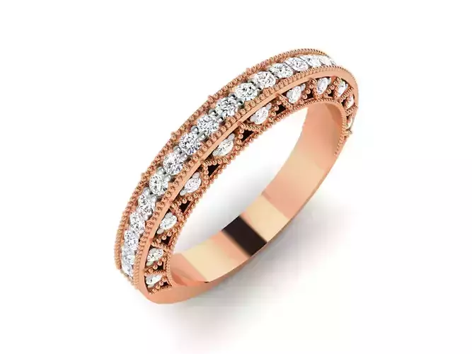 Women Band Ring 3dm render details